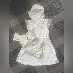 Disney Belle White and Gold Coverup with Matching Swimsuit